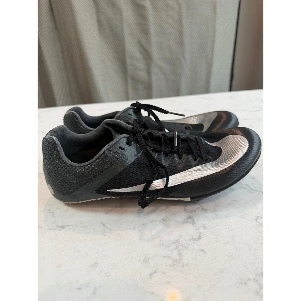 Nike Rival Sprint Track Field Spikes Black Silver FZ9663-001 Mens 6.5 Womens 8